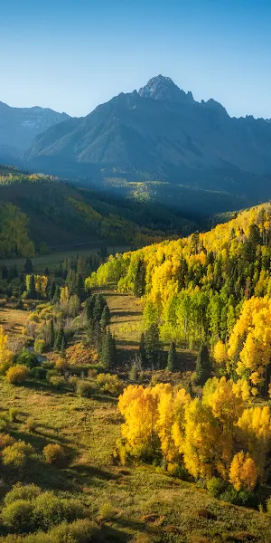 Autumn Landscape, Colorado Mountains, Fall Foliage, Aspen Trees 4K Wallpaper Background