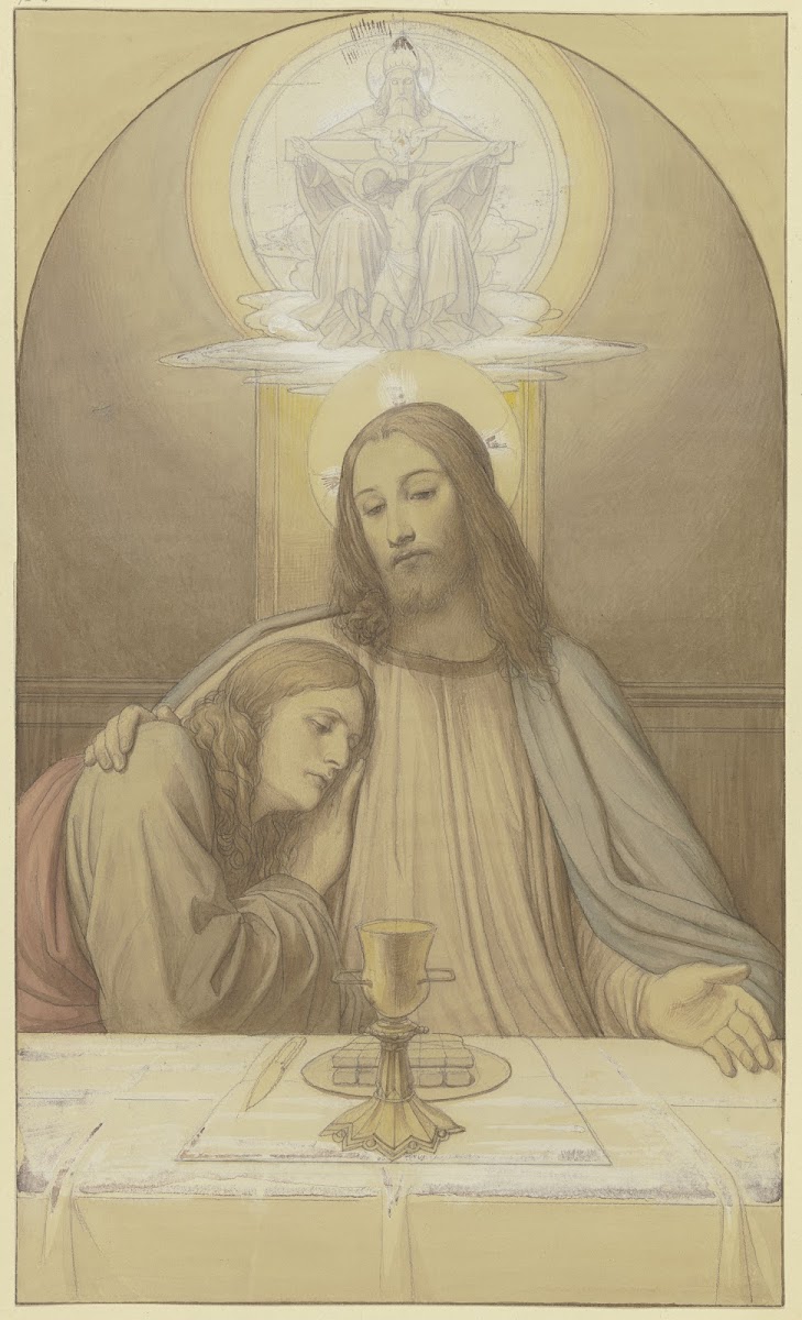 Christ with his favorite disciple John half length figures at the table of the L