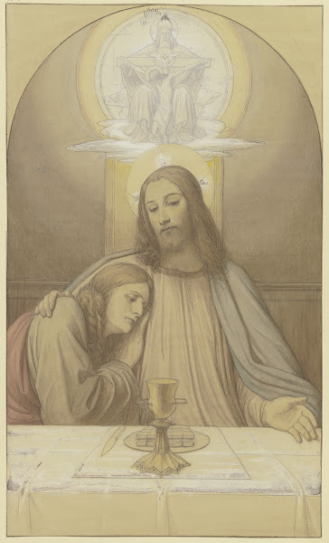 Christ with his favorite disciple John half length figures at the table of the L