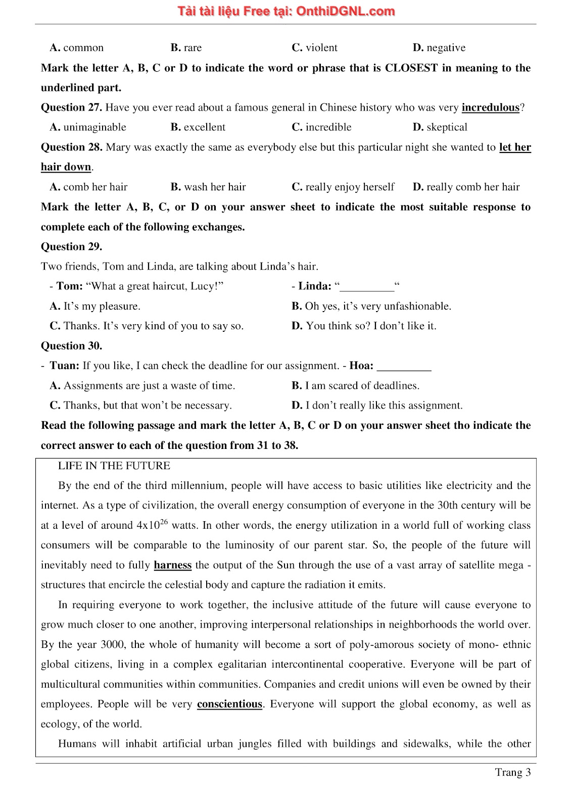 660 bài tập môn Tiếng Anh - Ôn thi ĐGNL ĐHBK Hà Nội Phần 1
