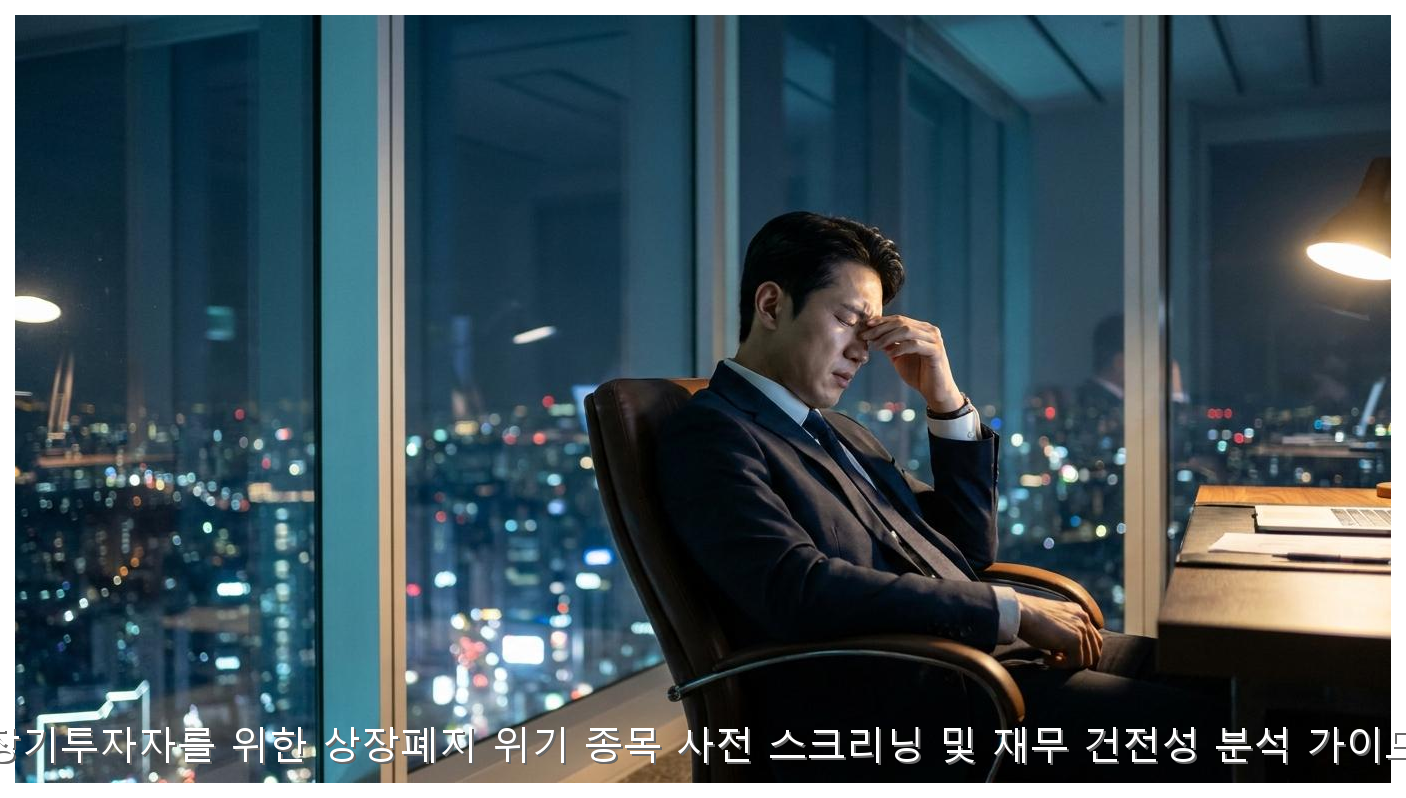 장기투자자를 위한 상장폐지 위기 종목 사전 스크리닝 및 재무 건전성 분석 가이드 핵심 안내 및 분석 인포그래픽 (2)