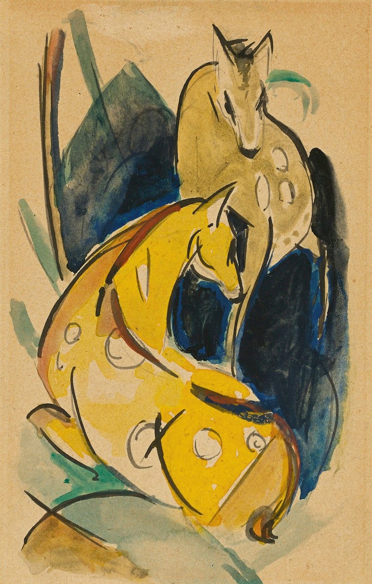 Zwei gelbe Tiere 1913