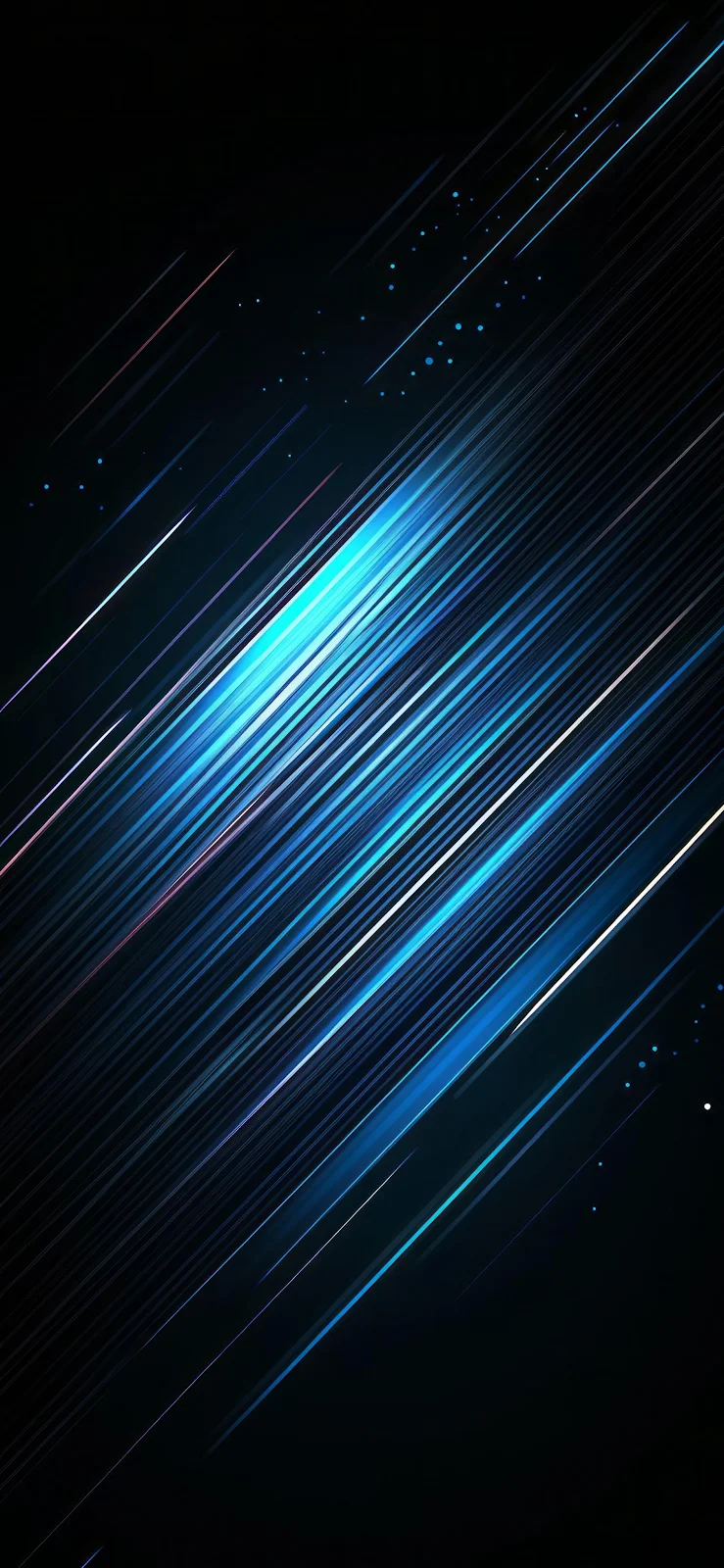 Abstract Glowing Blue Speed Lines - Digital Art 2K iPhone Wallpaper (1890x4094)