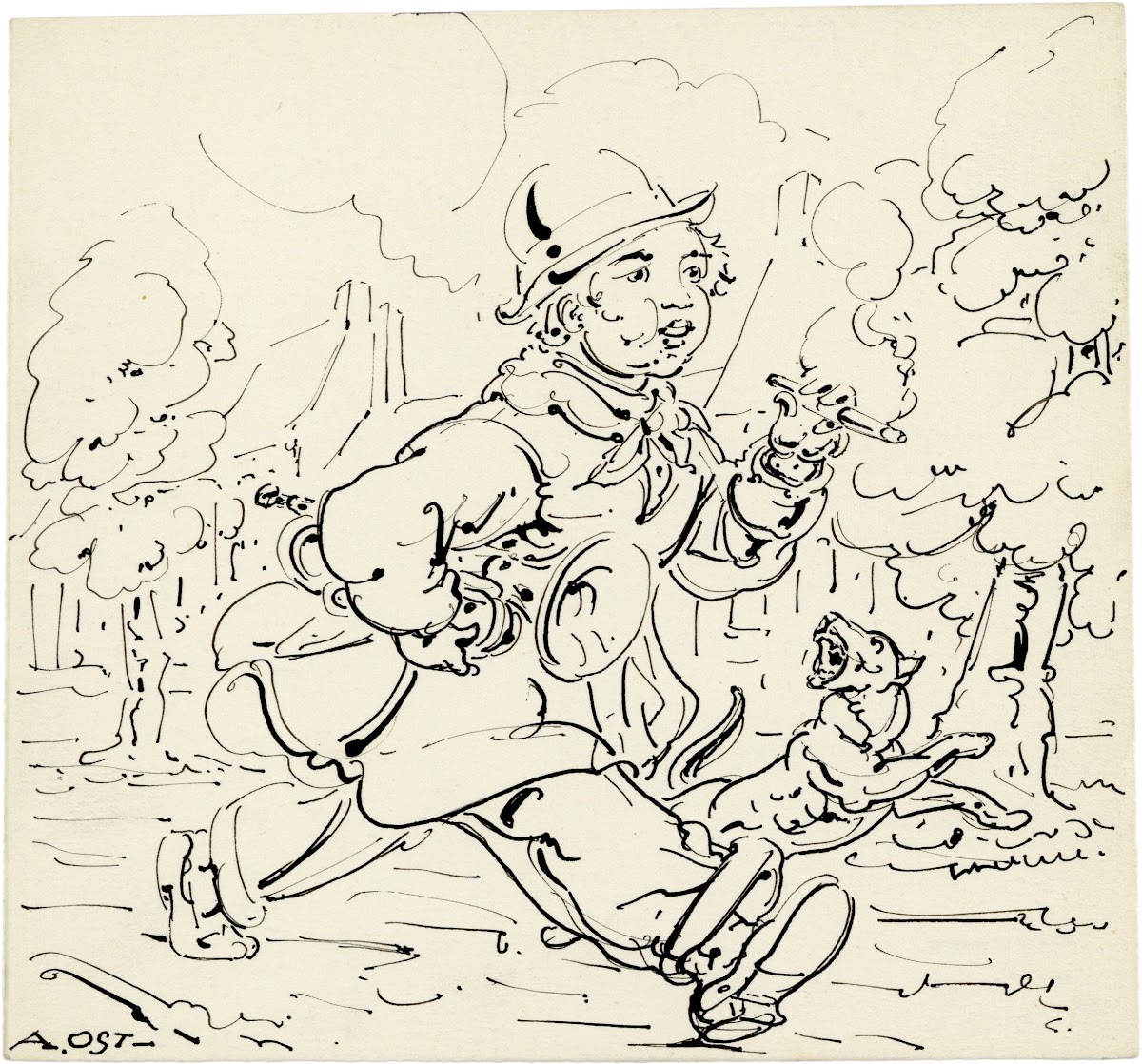 Man met trompet en sigaar 1944