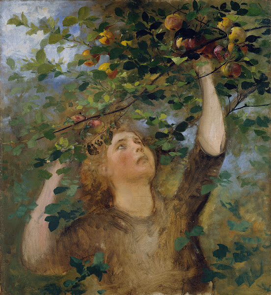 Apfelpflückendes Mädchen 1882
