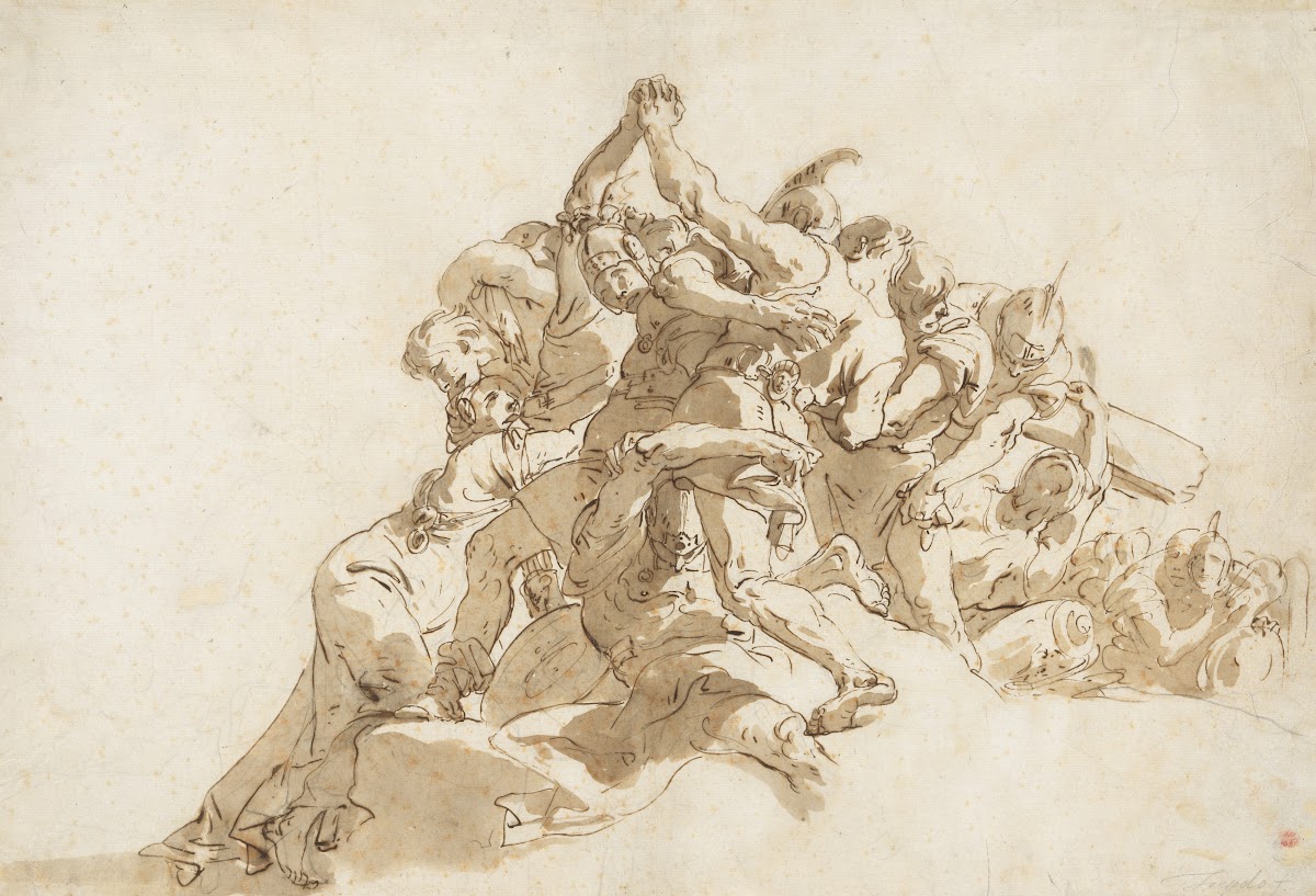 Soldiers Trying to Prevent Two Men From Fighting 172830