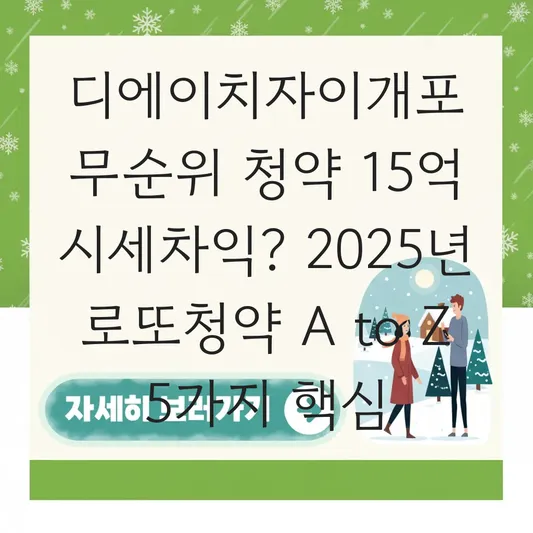 디에이치자이개포 무순위 청약  알려주세요일정 대표 이미지