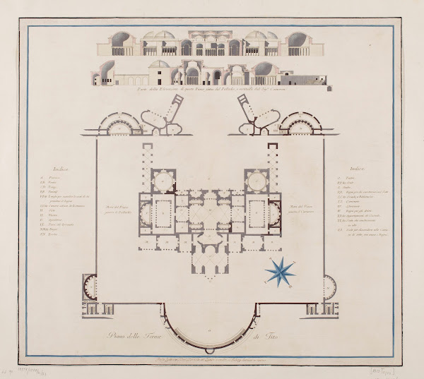 Vestigia delle Terme di Tito Plan of the first floor 1776