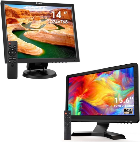 Eyoyo Monitor IPS de 15 Pulgadas 4:3 con Entradas HDMI/VGA/BNC