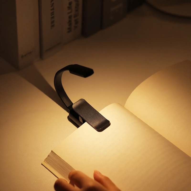 Compact LED clip-on lamp for studying and bed