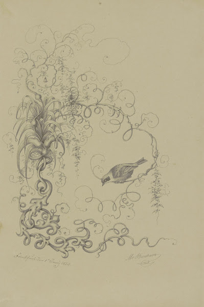 Vines with a finch 1854
