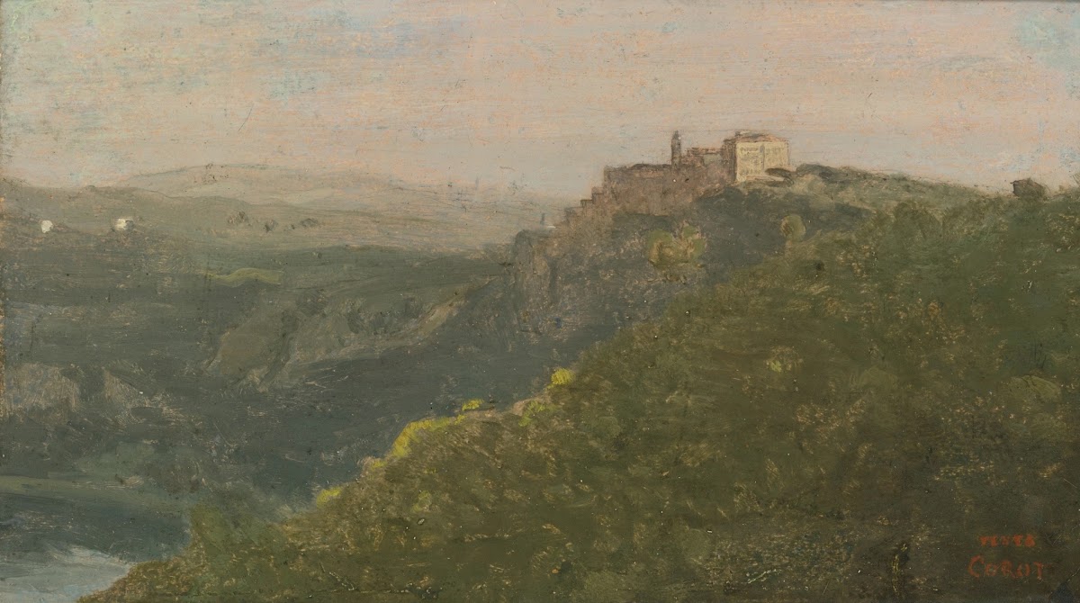 View of Lake Nemi with Genzano in the Distance