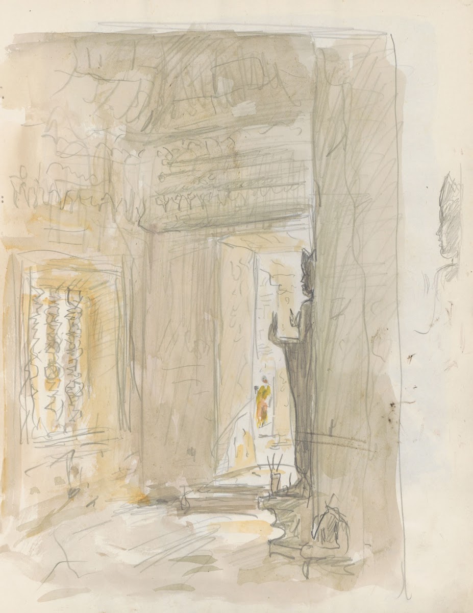 Interieur van de Angkor Wat tempel in Cambodja 1931