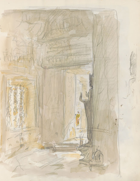 Interieur van de Angkor Wat tempel in Cambodja 1931