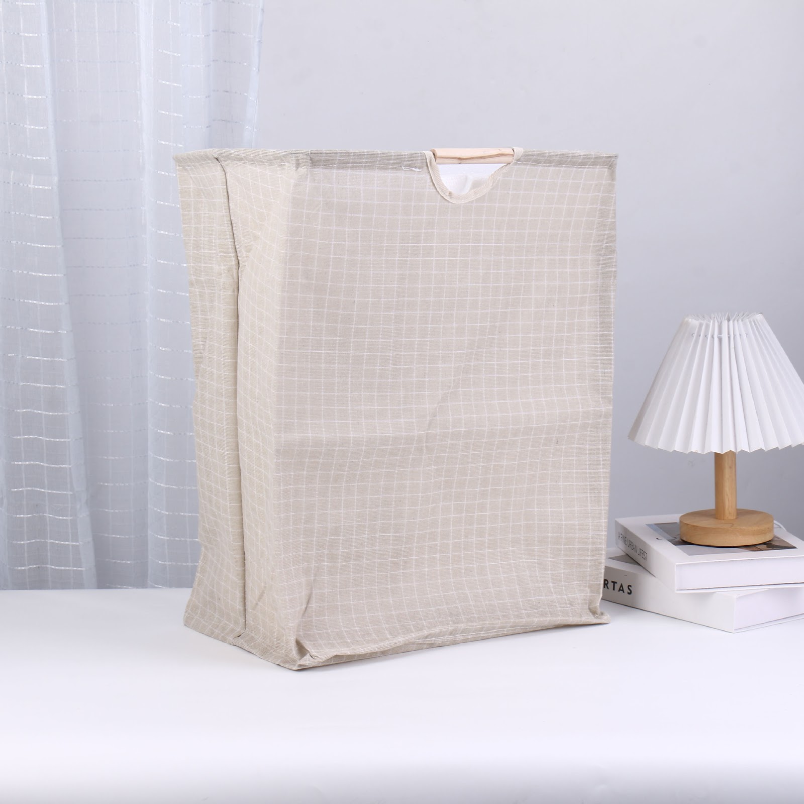 Cotton and linen laundry basket, foldable