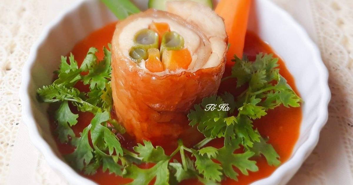 GÀ cuộn rau củ nướng