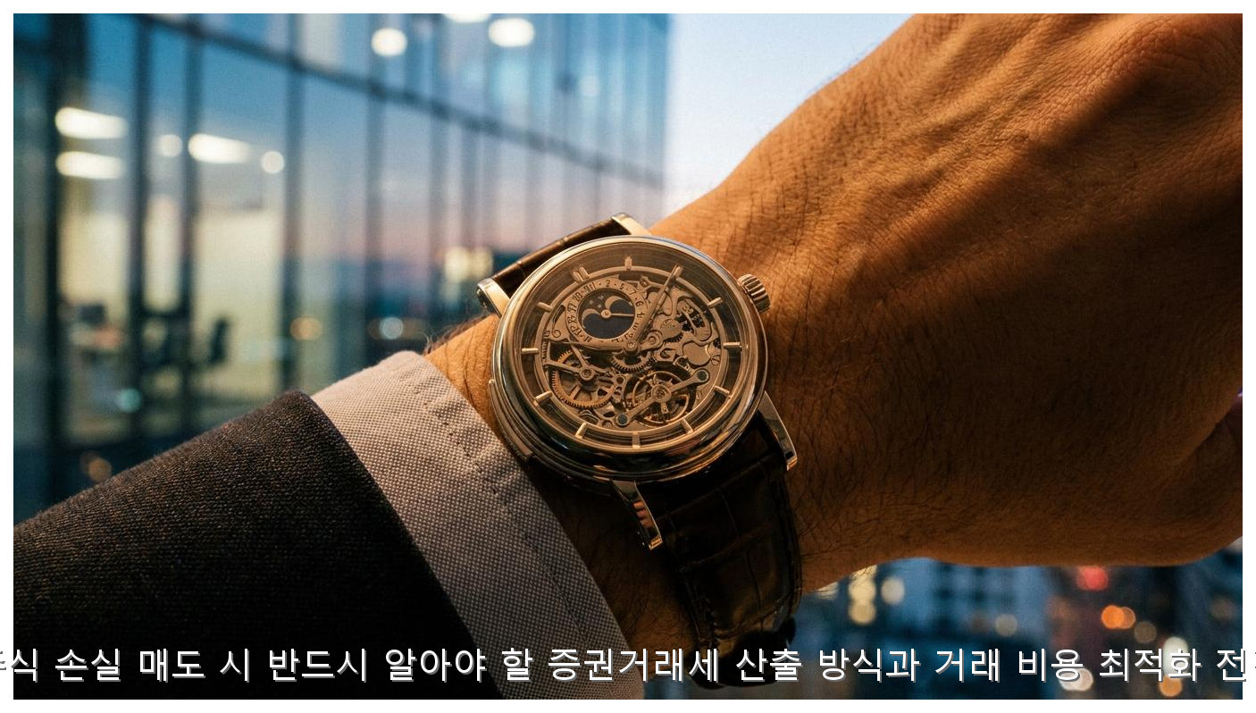 주식 손실 매도 세금 절약 및 비용 관리 전략 핵심 안내 및 분석 인포그래픽 (5)