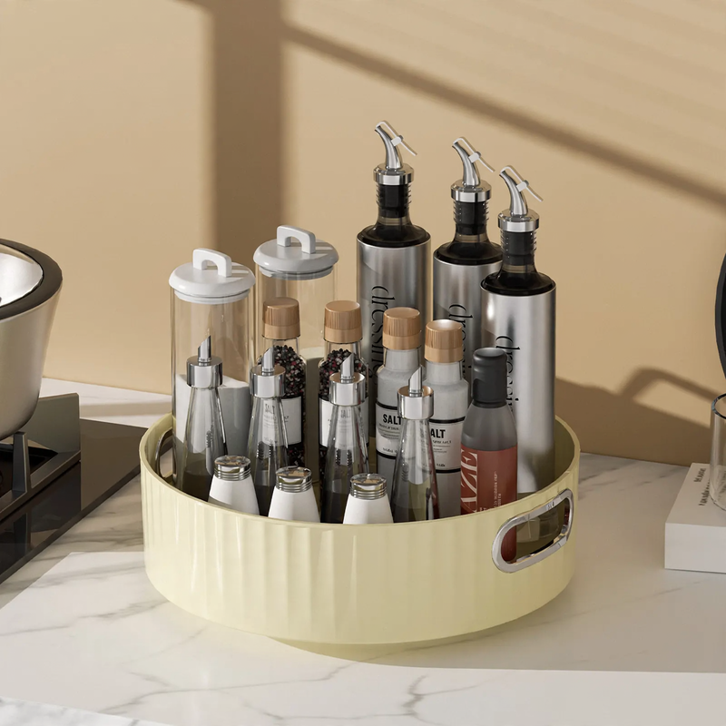Large rotating spice rack, plastic, retro design