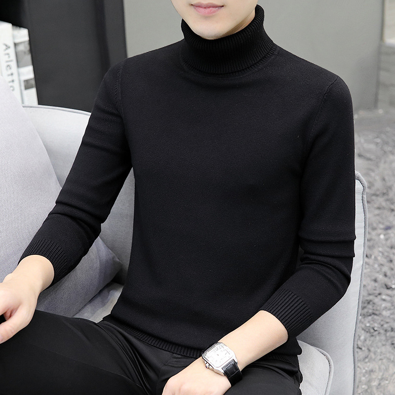 Men's turtleneck sweater, long-sleeved, slim fit