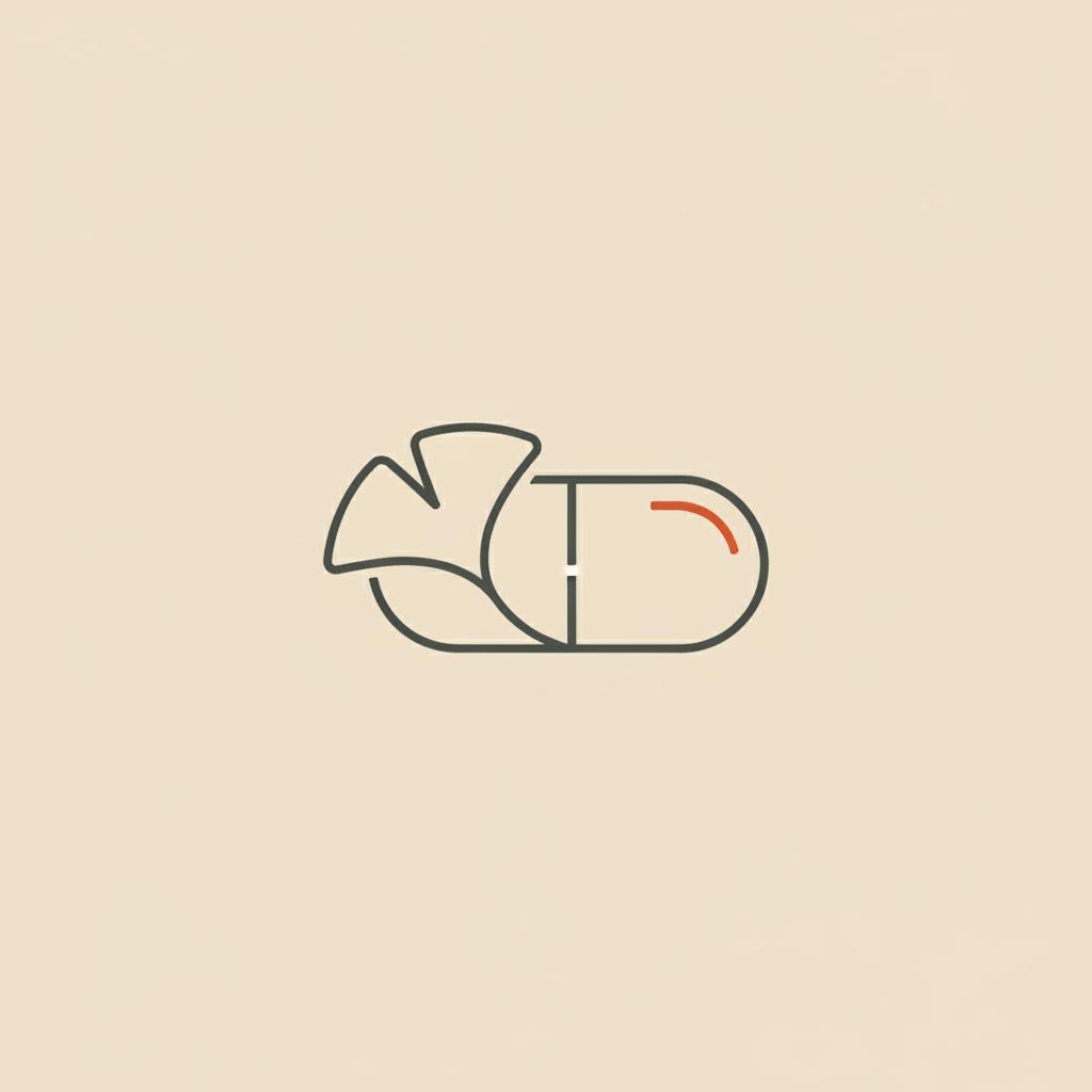 Minimal 2D vector line illustration of a capsule and stylized leaf on beige background, suggesting medication and natural support — what pill is equal to ozempic?