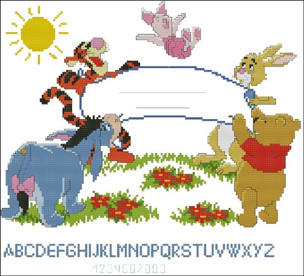 CMP VER70954 Pooh Group Birth Sampler