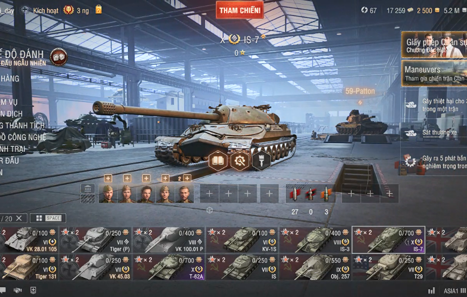 Acc World of Tanks PC với 3 tank cấp X FV4005 IS 7 T 62A hơn...