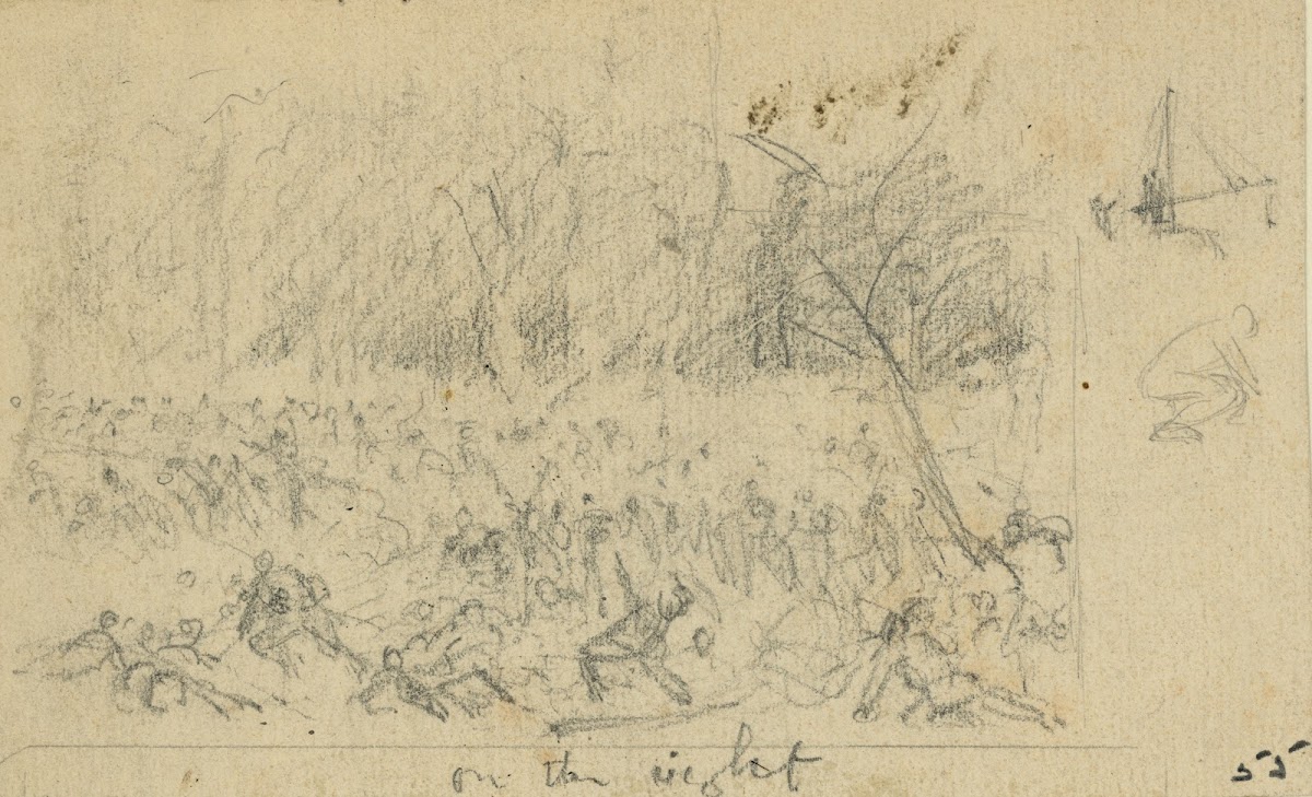 Rough sketch of a battle scene 1860 1865