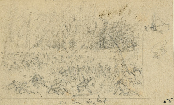 Rough sketch of a battle scene 1860 1865