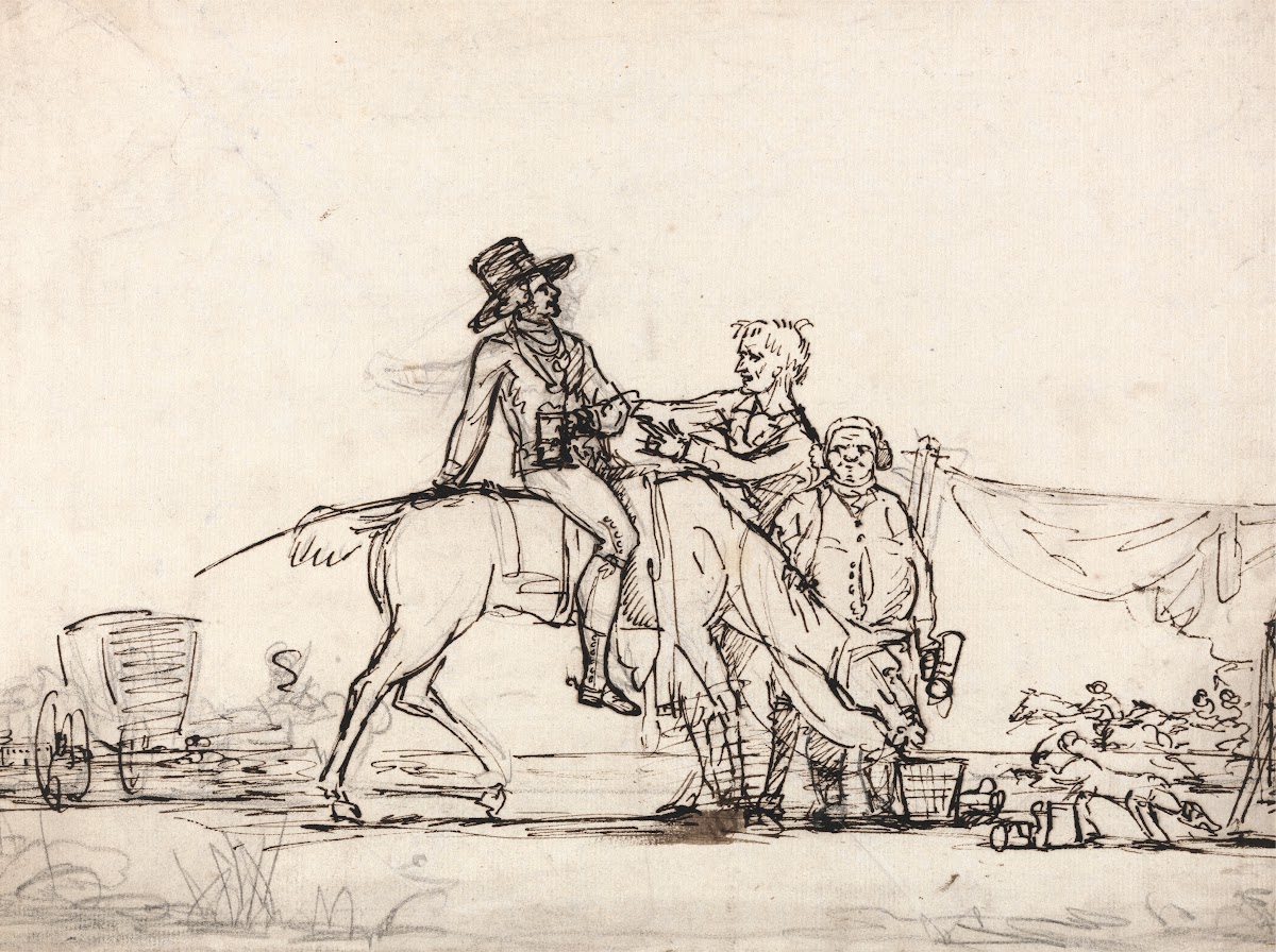 A Horseman and Other Figures at a Race Course
