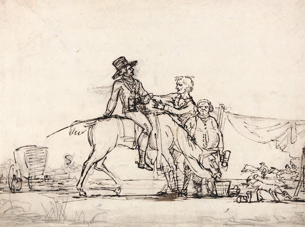 A Horseman and Other Figures at a Race Course
