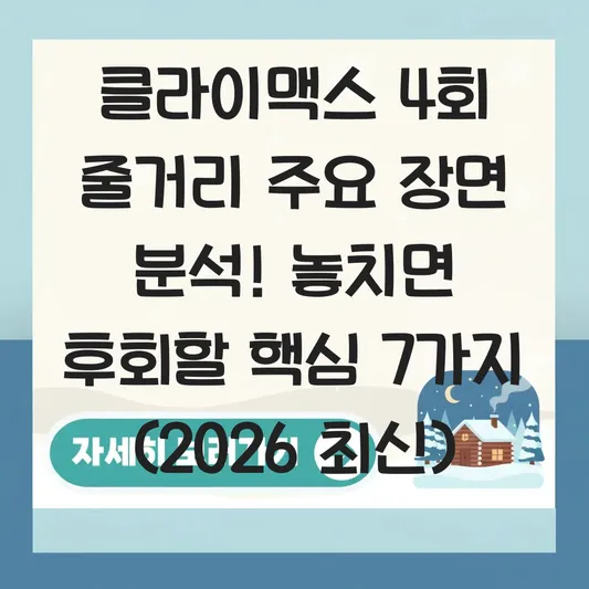 클라이맥스 4회 줄거리 주요 장면 분석