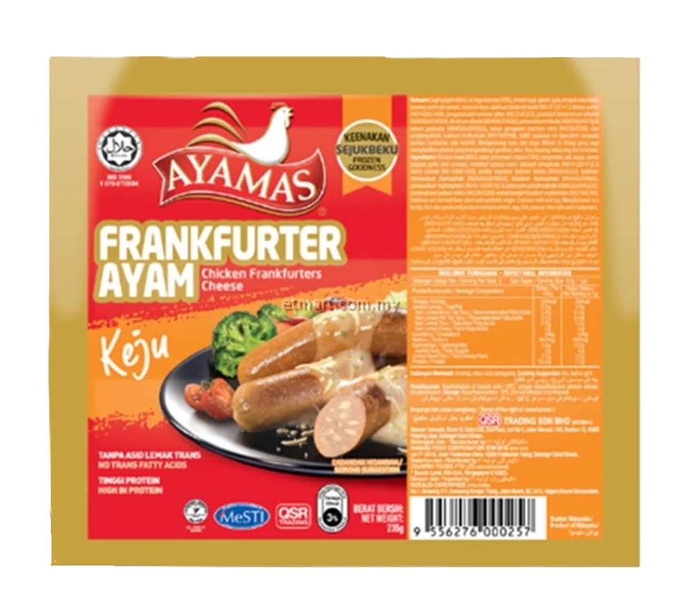 Ayamas Chicken Frankfurter Cheese 235G