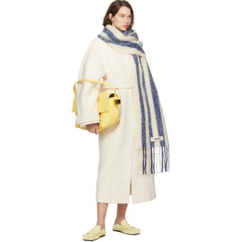 Striped scarf made from mohair and alpaca wool, 250x40cm