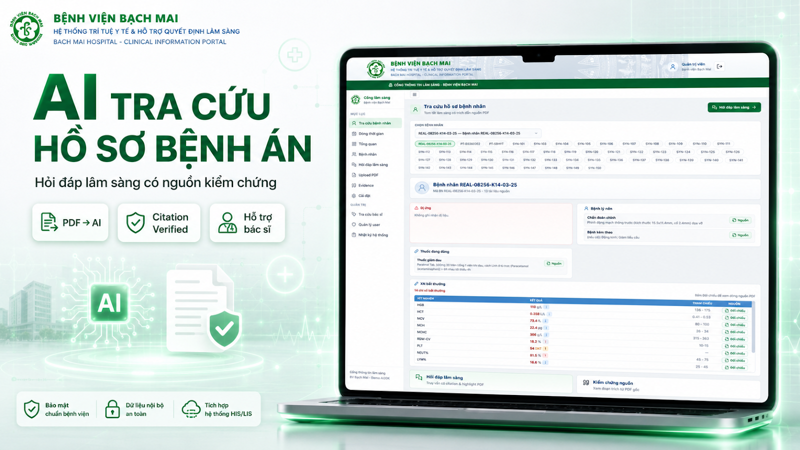 MedEvidence AI – Cổng thông tin lâm sàng hỗ trợ tra cứu bệnh án