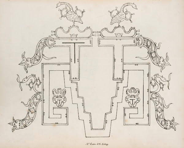 Architectural element decorated with birds and abstract designs 1822
