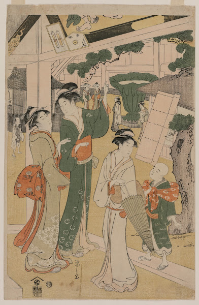 Women Visiting a Tea Stall on the Precincts of a Temple early 1790s