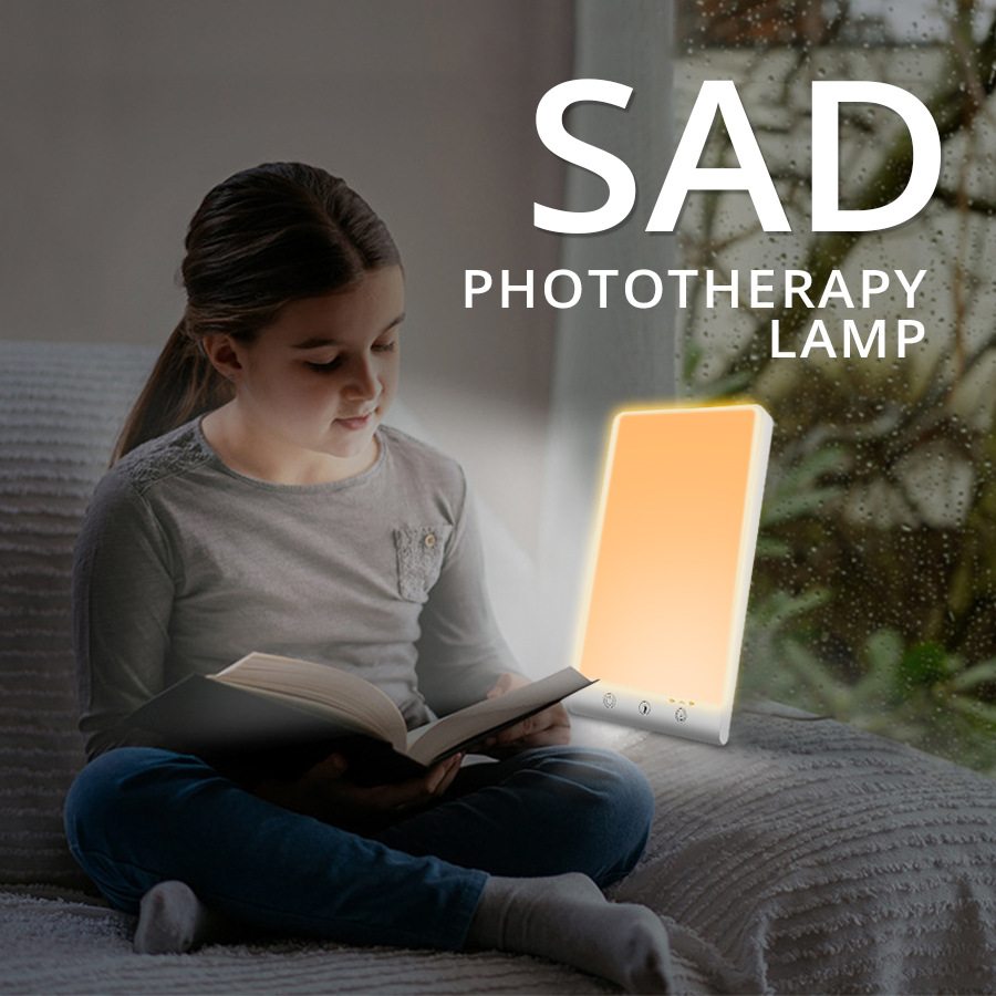 SAD light therapy lamp, flat design