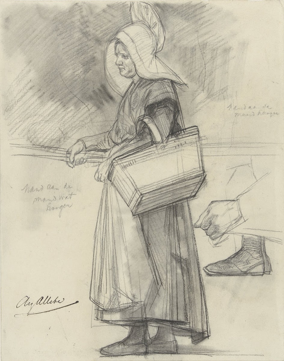 Studie Van Een Staande Boerin Met Een Mand 1848   1907