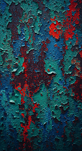 Abstract Distressed Industrial Grunge Texture in Deep Teal and Rust Orange