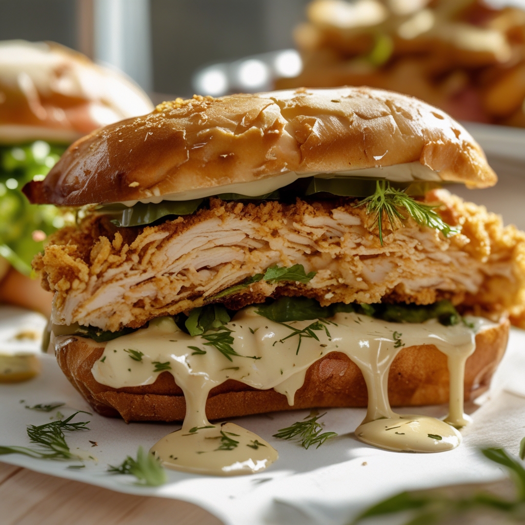 Crispy Dill Chicken Sandwich Bliss - Easy Homemade Crispy Chicken Sandwich finished