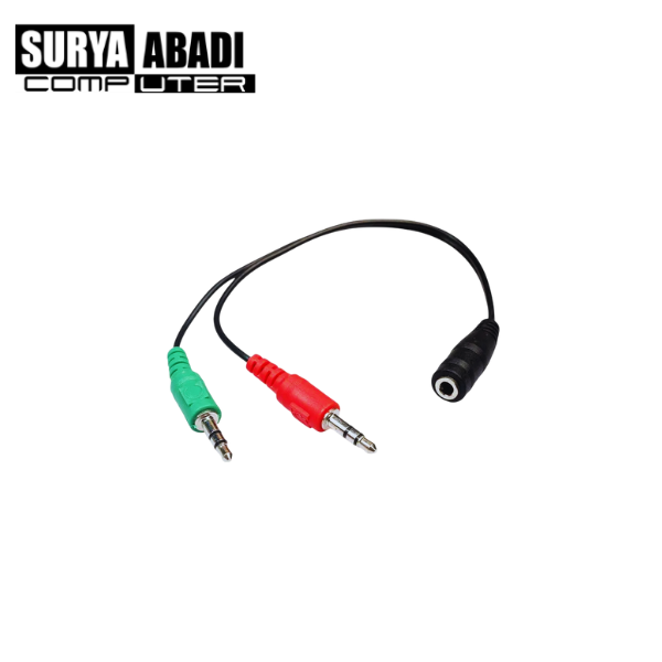 KABEL AUDIO 3.5 FEMALE TO 2 MALE