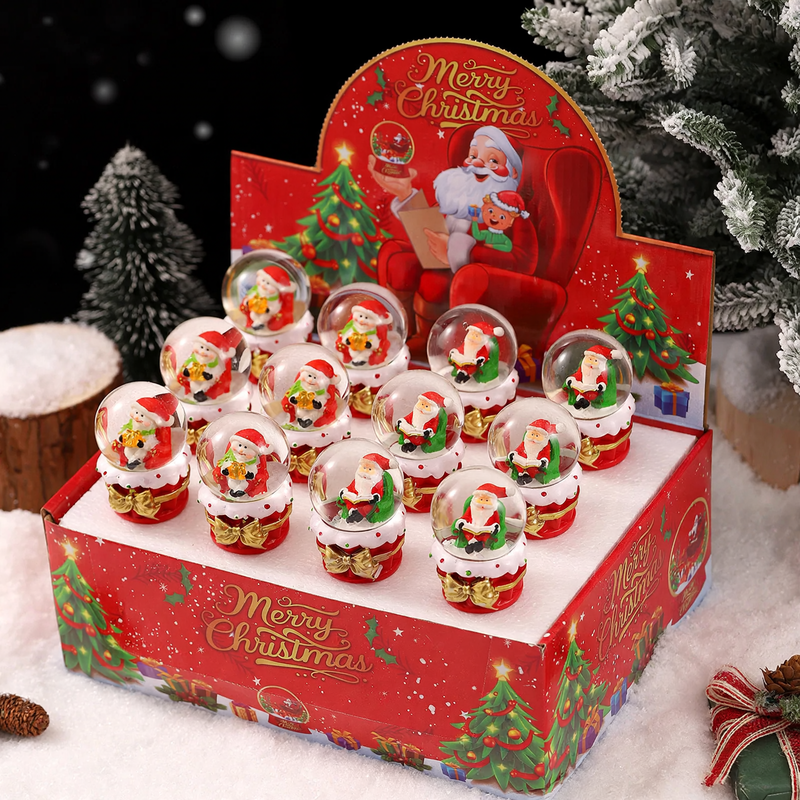 Handcrafted Christmas snow globe with light