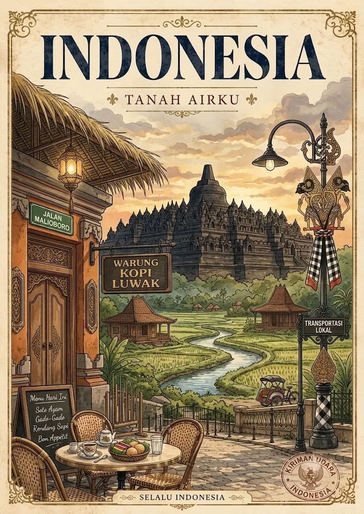 Un estilo de póster de viaje vintage