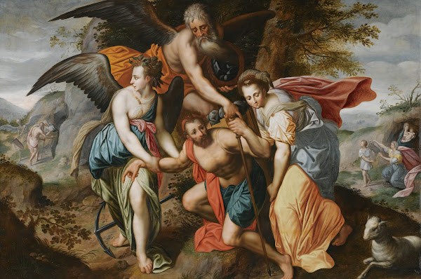 Man Carrying The Burdens Of Time An Allegory Of TheFour Ages Of Man