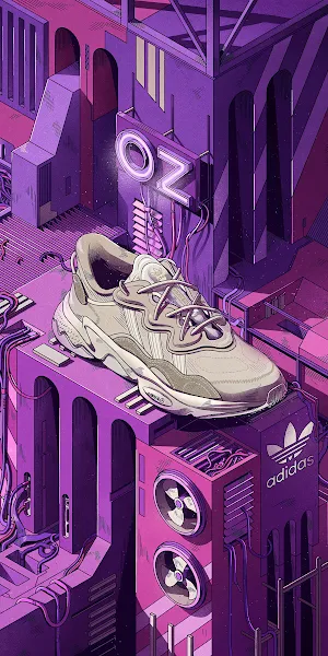 Aesthetic, Adidas, Shoe, Purple, Pink 4K iPhone Wallpaper Background