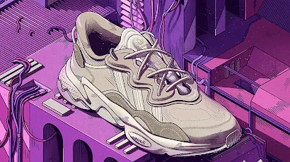 Aesthetic, Adidas, Shoe, Purple, Pink 4K iPhone Wallpaper Background