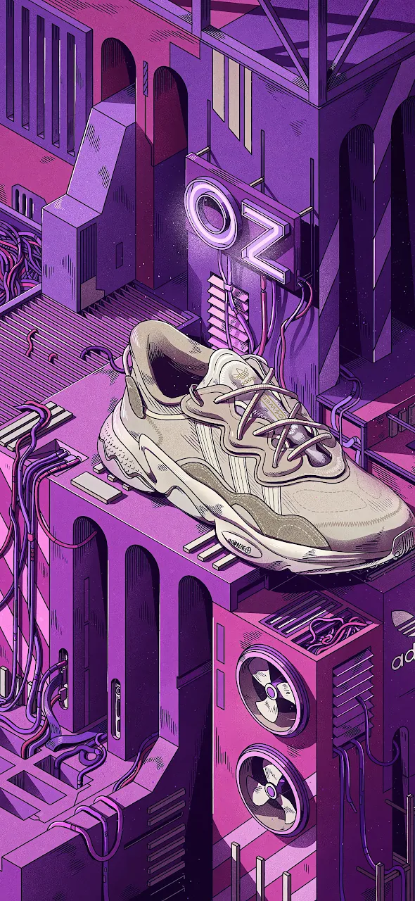 Aesthetic, Adidas, Shoe, Purple, Pink 4K iPhone Phone Wallpaper