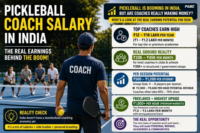 pickle ball coaches salary in India