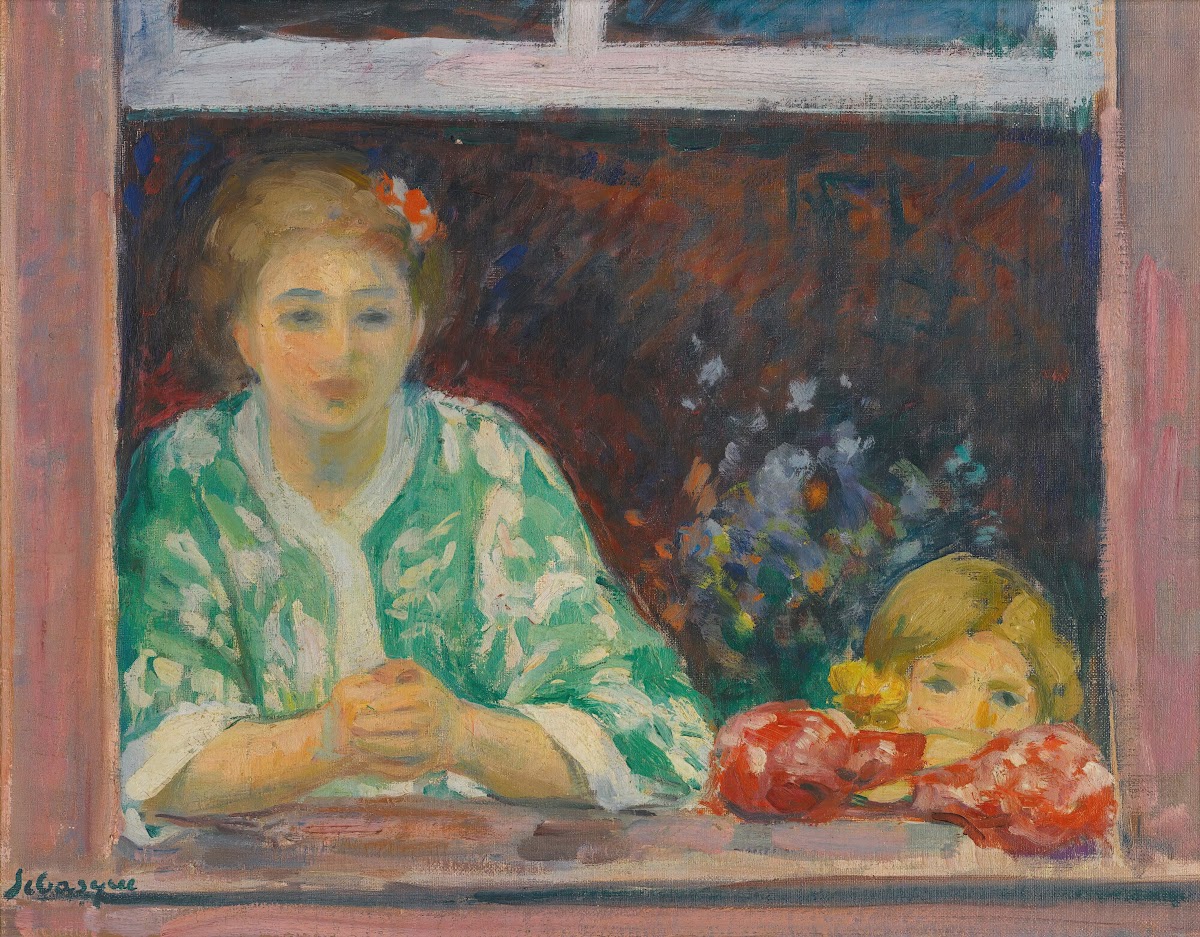 Femme Et FilletteÀ La Fenêtre