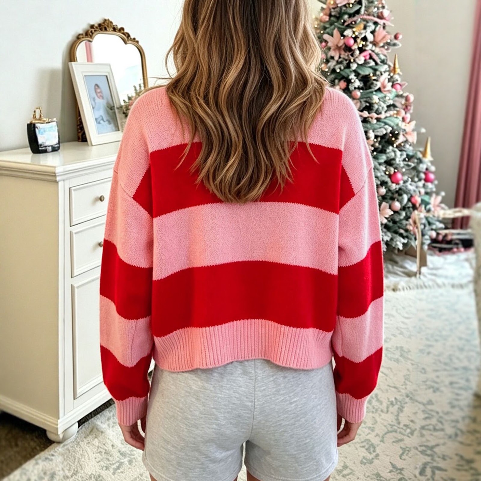 Christmas knitted sweater with letter motif